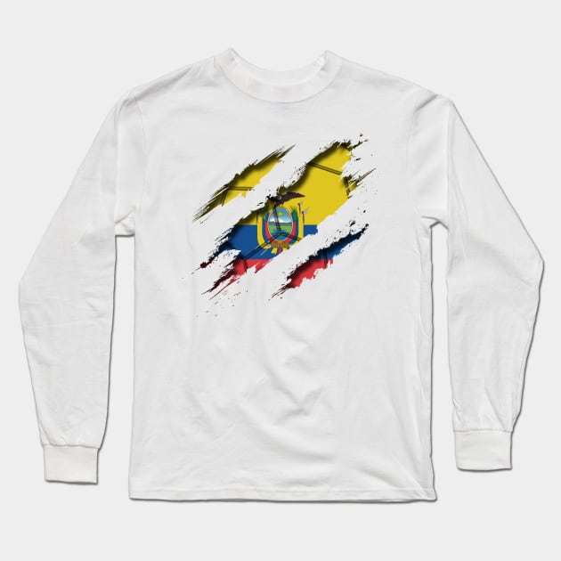 Ecuador Football Long Sleeve T-Shirt by blackcheetah